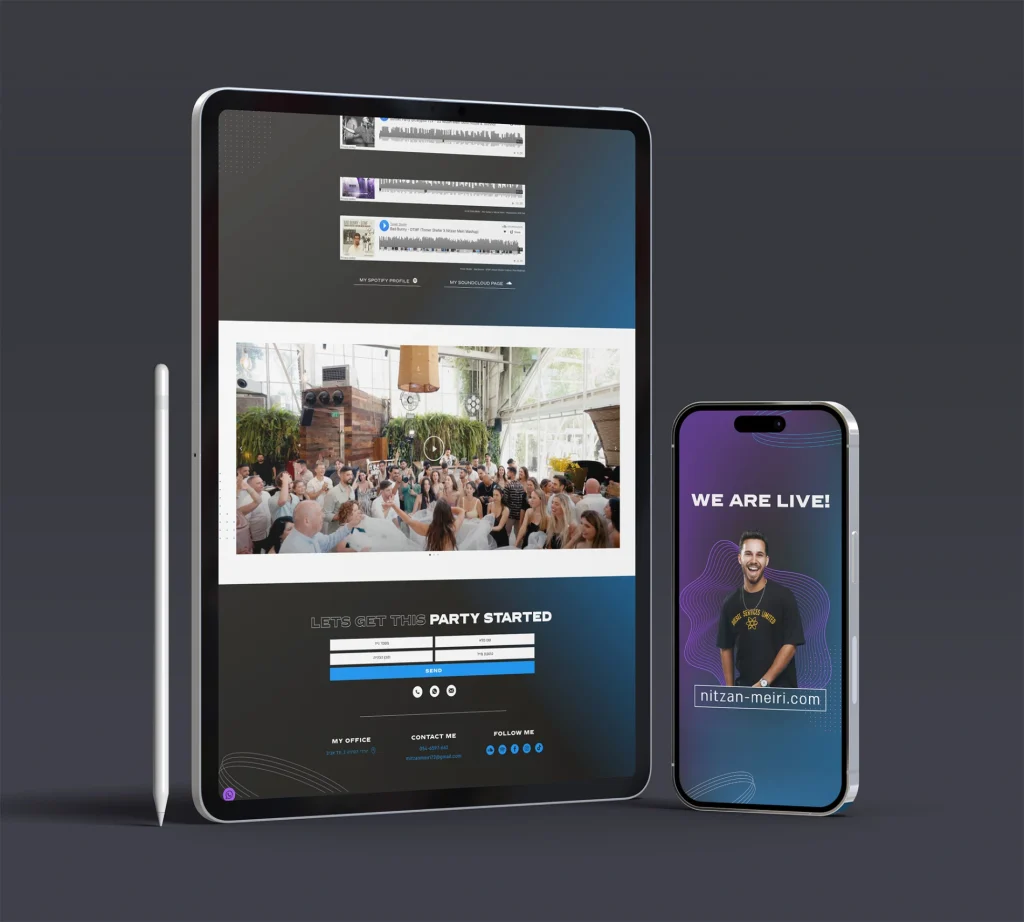 עיצוב ובניית אתר Onepage לדיג׳יי ניצן מאירי